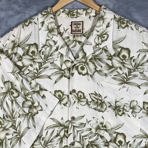 Tommy Bahama Silk Camp Shirt Mens XXL Floral Print Short Sleeve Button Down